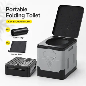 Portable Folding Travel Potty with Lid, Trash Bin