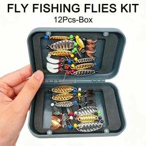 12Piece Fly Fishing Handmade Dry Wet Nymphs