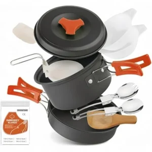 12 PCS Lightweight Camping Cookware Set Non-Stick