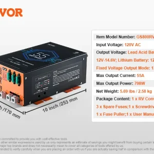 RV Converter 45/55/80Amp 110V AC to 12VDC Charger